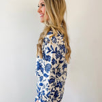 Mae Blue Floral Shirt & Shorts Set