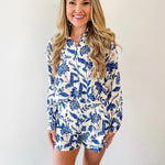 Mae Blue Floral Shorts