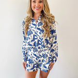 Mae Blue Floral Shorts