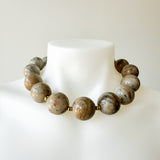 Marble Bead Necklace Beige