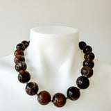 Marble Bead Necklace Brown