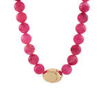 Marble Stone Ball & Gold Accent Necklace