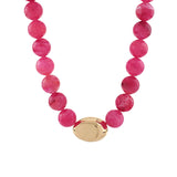 Marble Stone Ball & Gold Accent Necklace