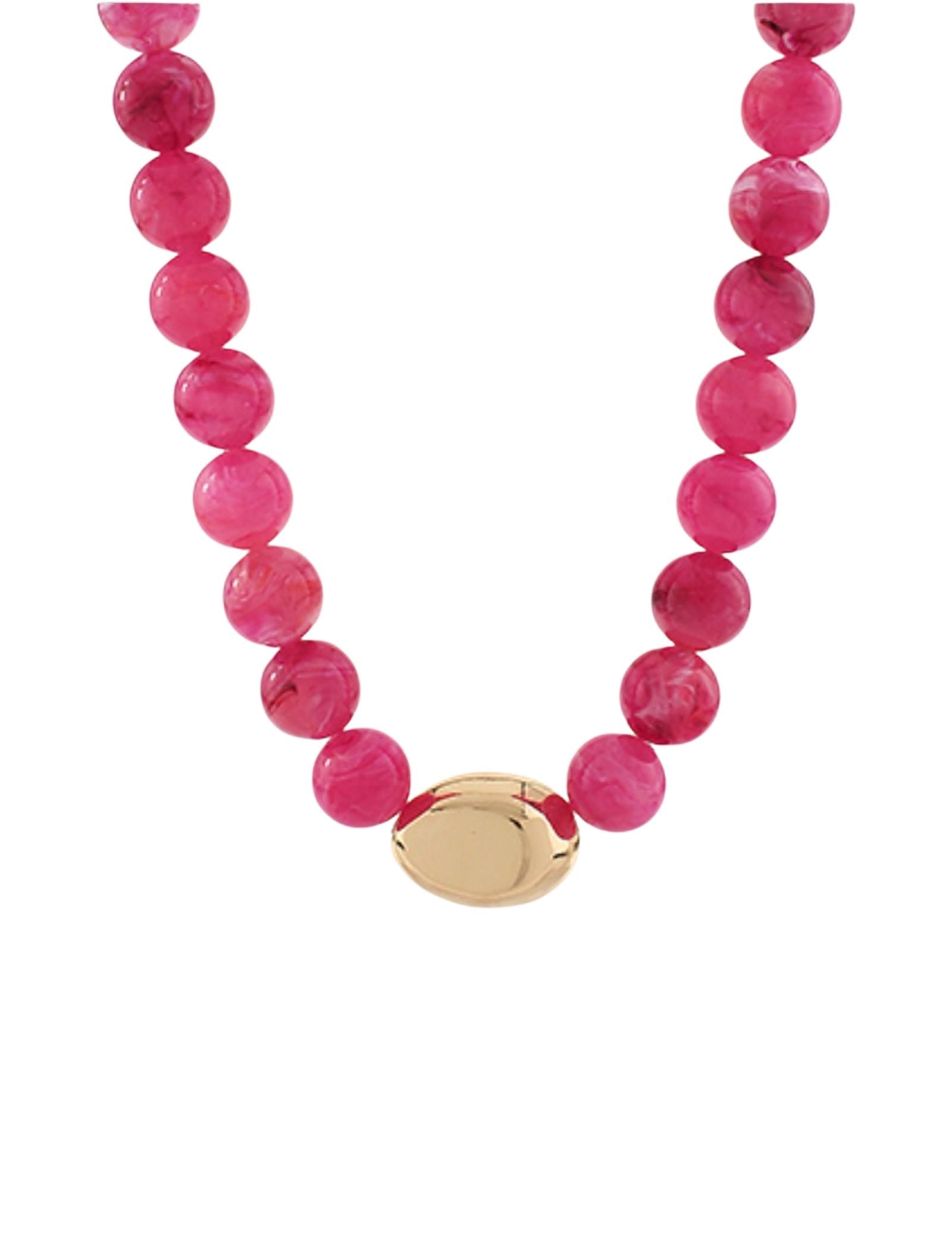 Marble Stone Ball & Gold Accent Necklace