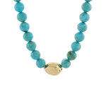 Marble Stone Ball & Gold Accent Necklace