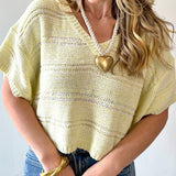 Melange Relaxed Sweater - Pistachio