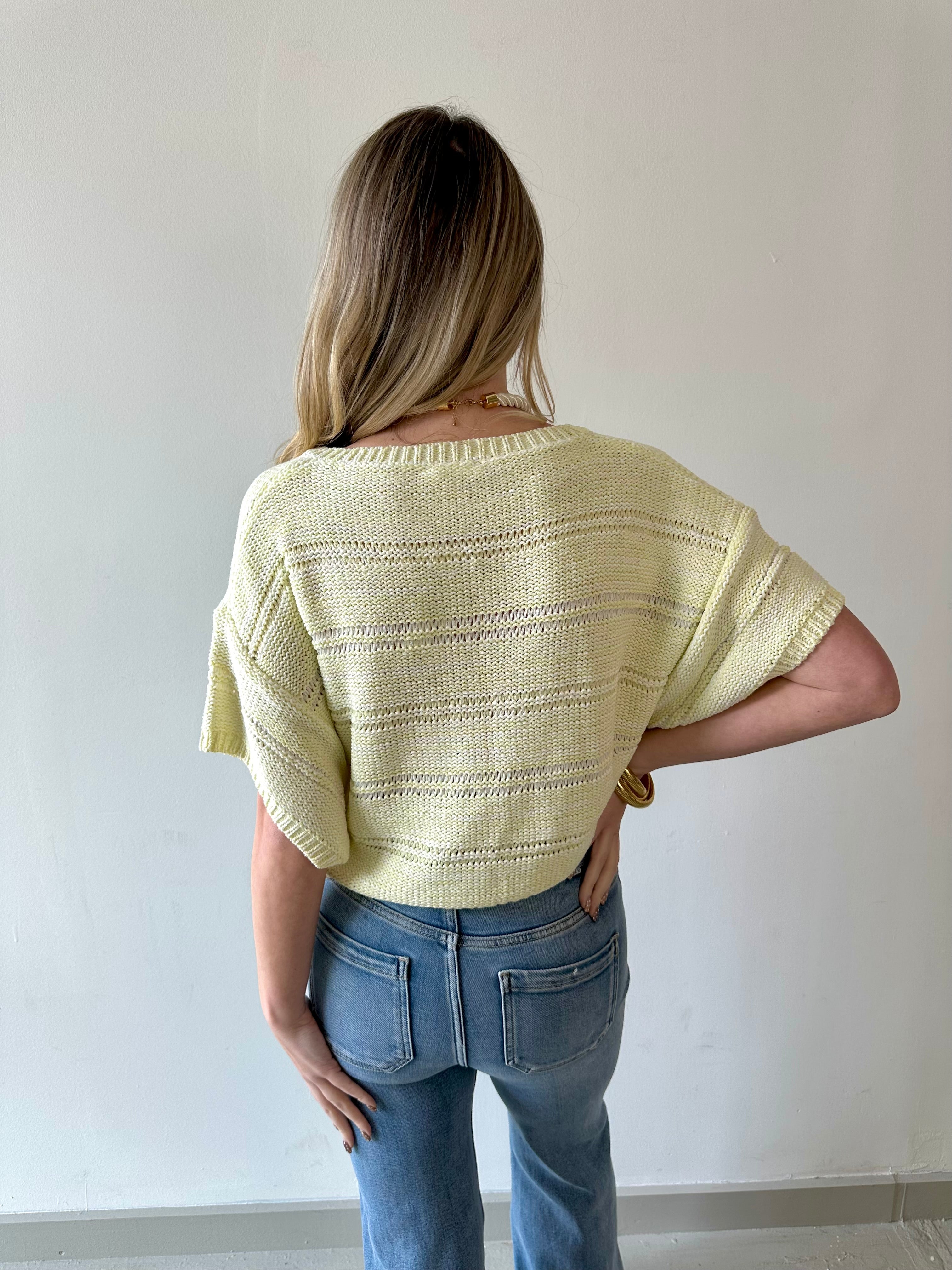 Melange Relaxed Sweater - Pistachio