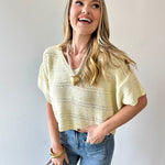 Melange Relaxed Sweater - Pistachio