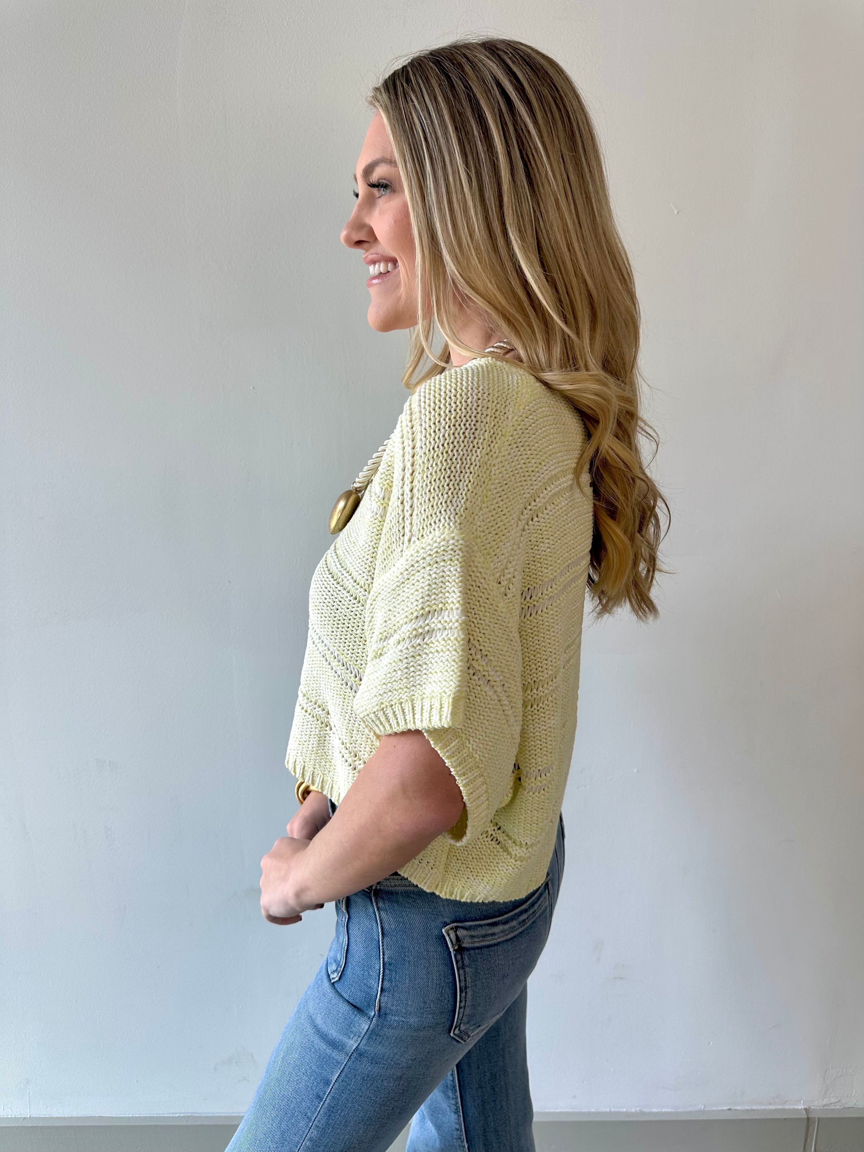 Melange Relaxed Sweater - Pistachio
