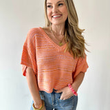 Melange Relaxed Sweater - Sun Blush