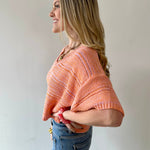 Melange Relaxed Sweater - Sun Blush