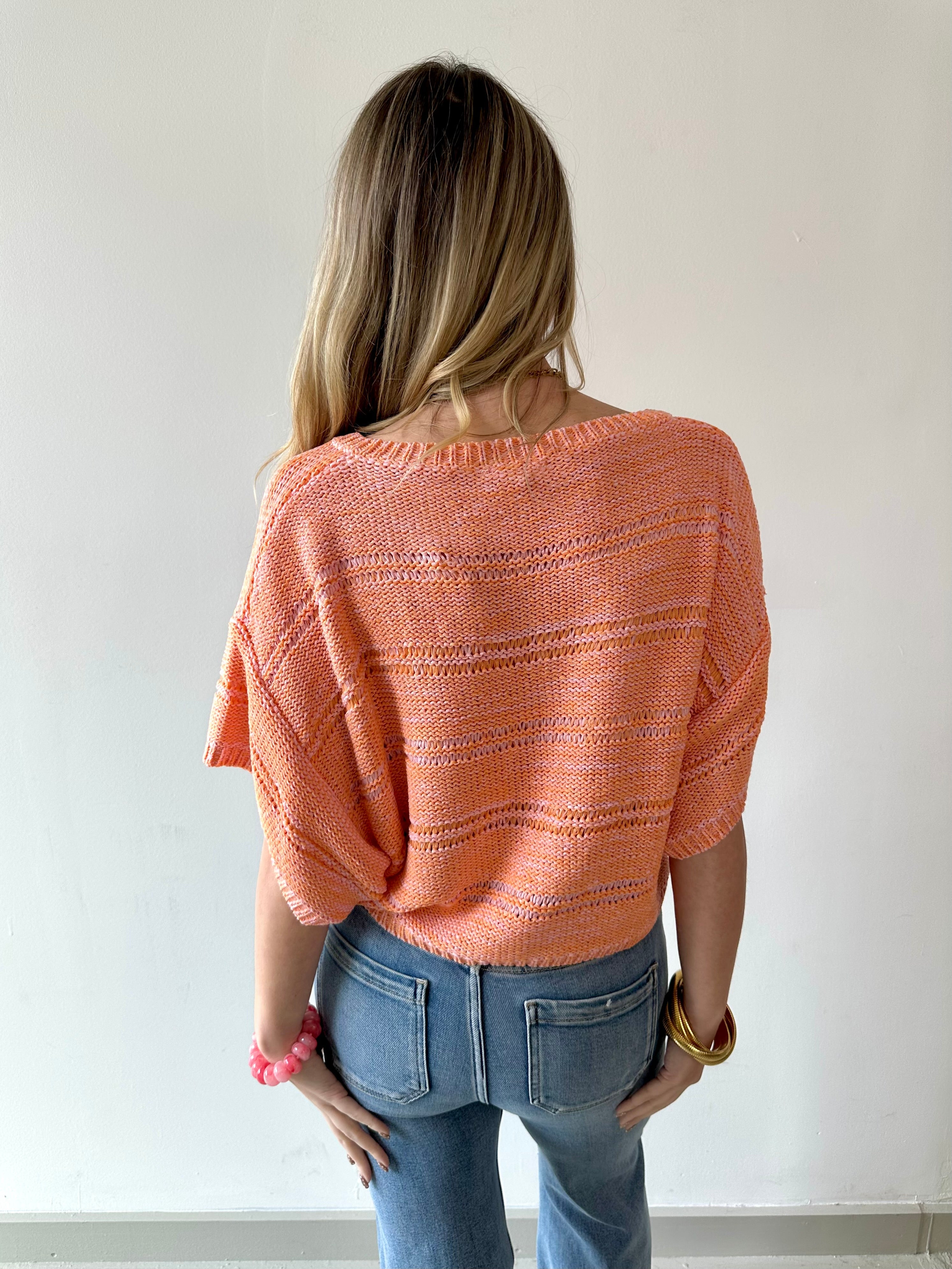 Melange Relaxed Sweater - Sun Blush