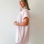 Merlie Striped Shirt Dress - Pink