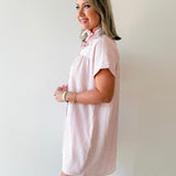 Merlie Striped Shirt Dress - Pink
