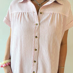 Merlie Striped Shirt Dress - Pink