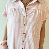 Merlie Striped Shirt Dress - Pink