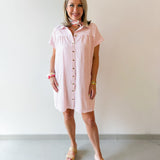 Merlie Striped Shirt Dress - Pink