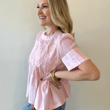 Mesh Appliqué Detail Top