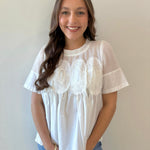 Mesh Appliqué Detail Top