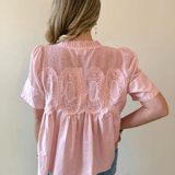 Mesh Appliqué Detail Top