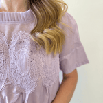 Mesh Appliqué Detail Top