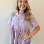 Mesh Appliqué Detail Top