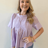 Mesh Appliqué Detail Top