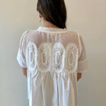 Mesh Appliqué Detail Top