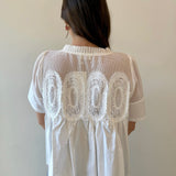 Mesh Appliqué Detail Top