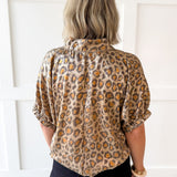Metaillic Leopard Top-Taupe