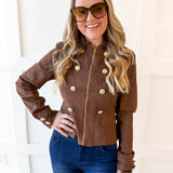 Military Style Jacket - Brown