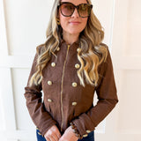 Military Style Jacket - Brown