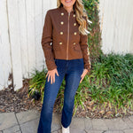 Military Style Jacket - Brown