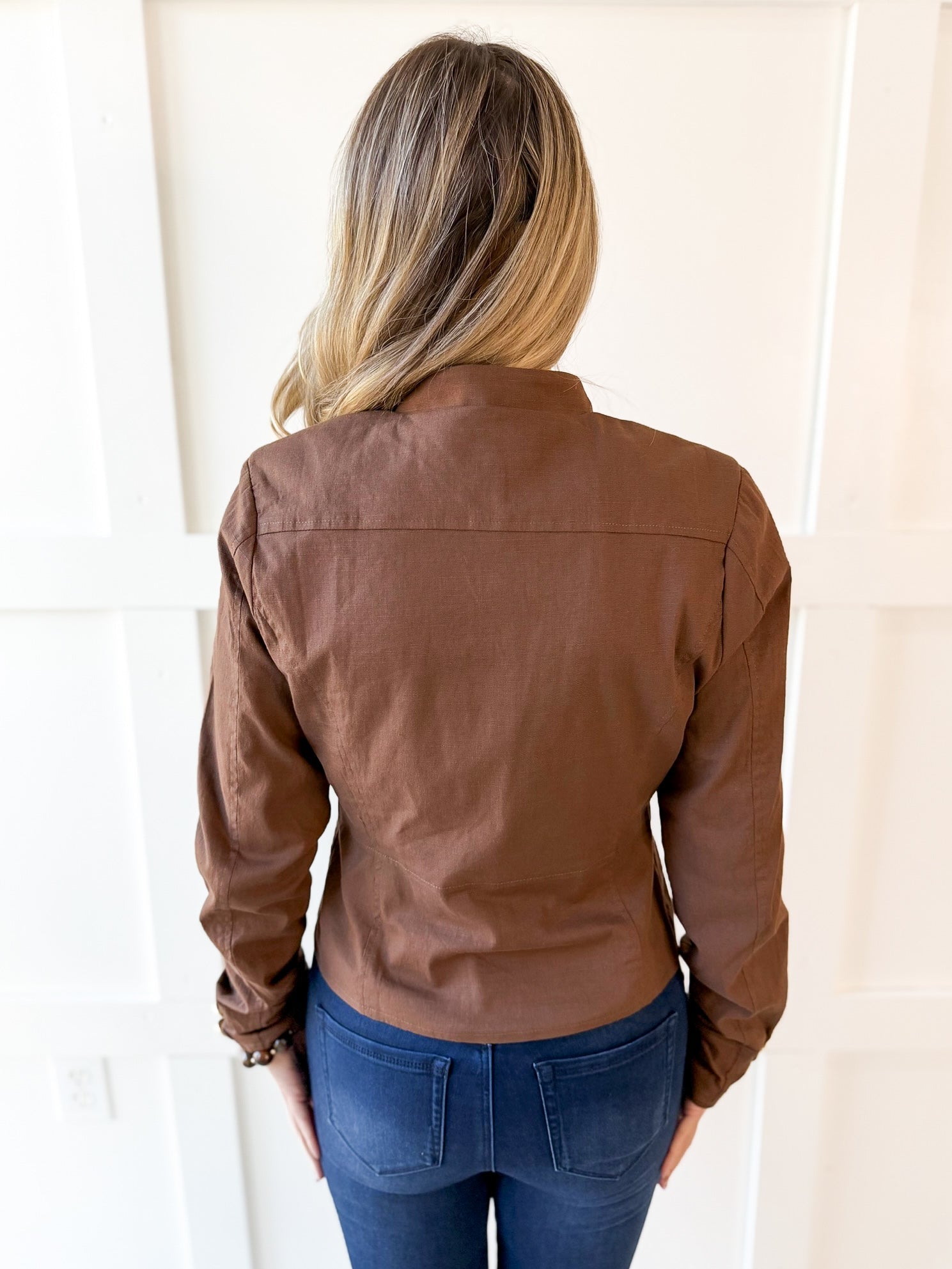 Military Style Jacket - Brown