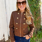 Military Style Jacket - Brown