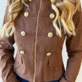 Military Style Jacket - Brown