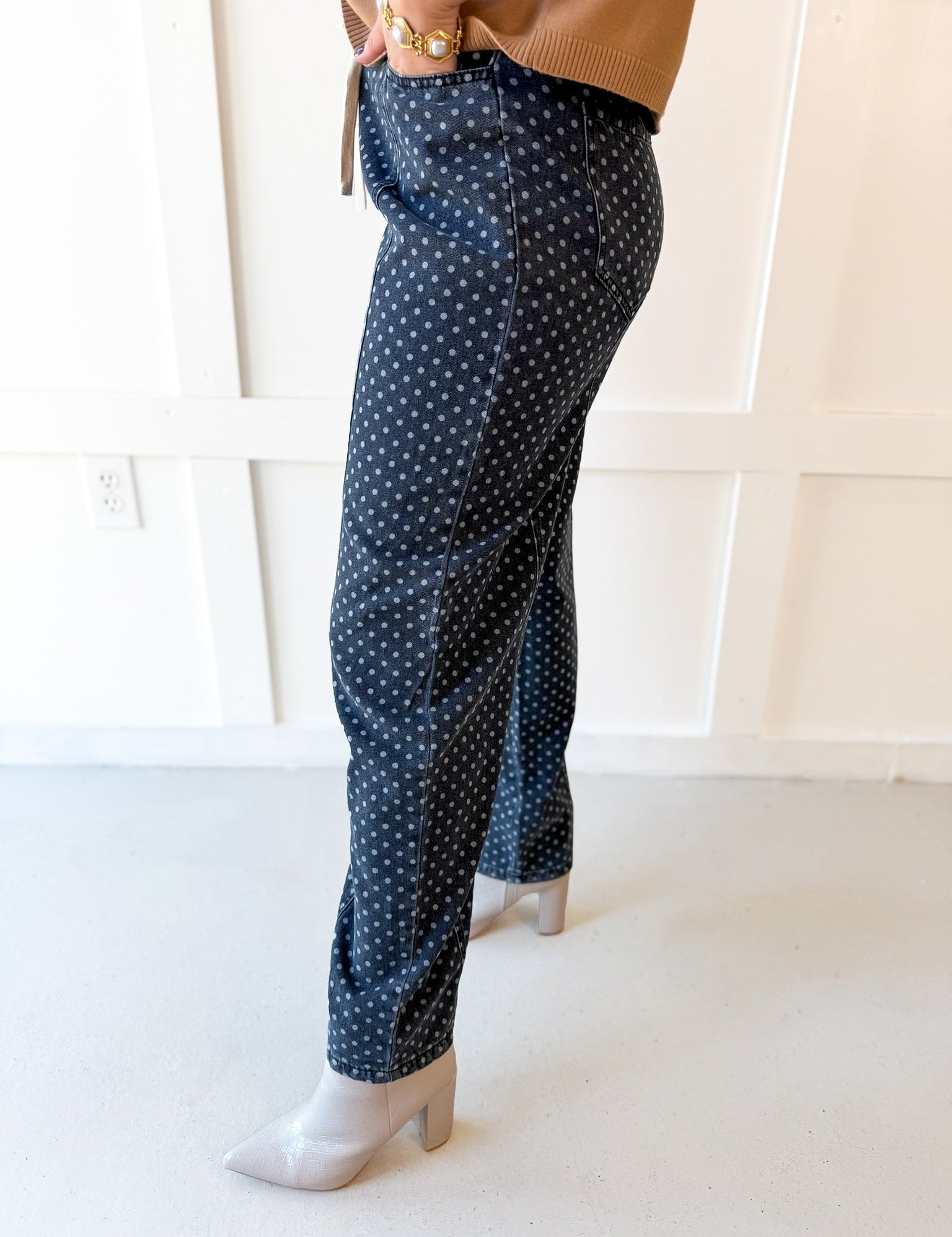 Mineral Polka Dot Barrel Jean
