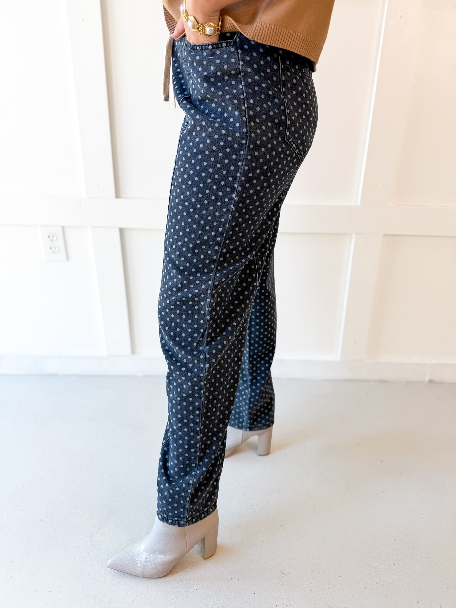 Mineral Polka Dot Barrel Jean