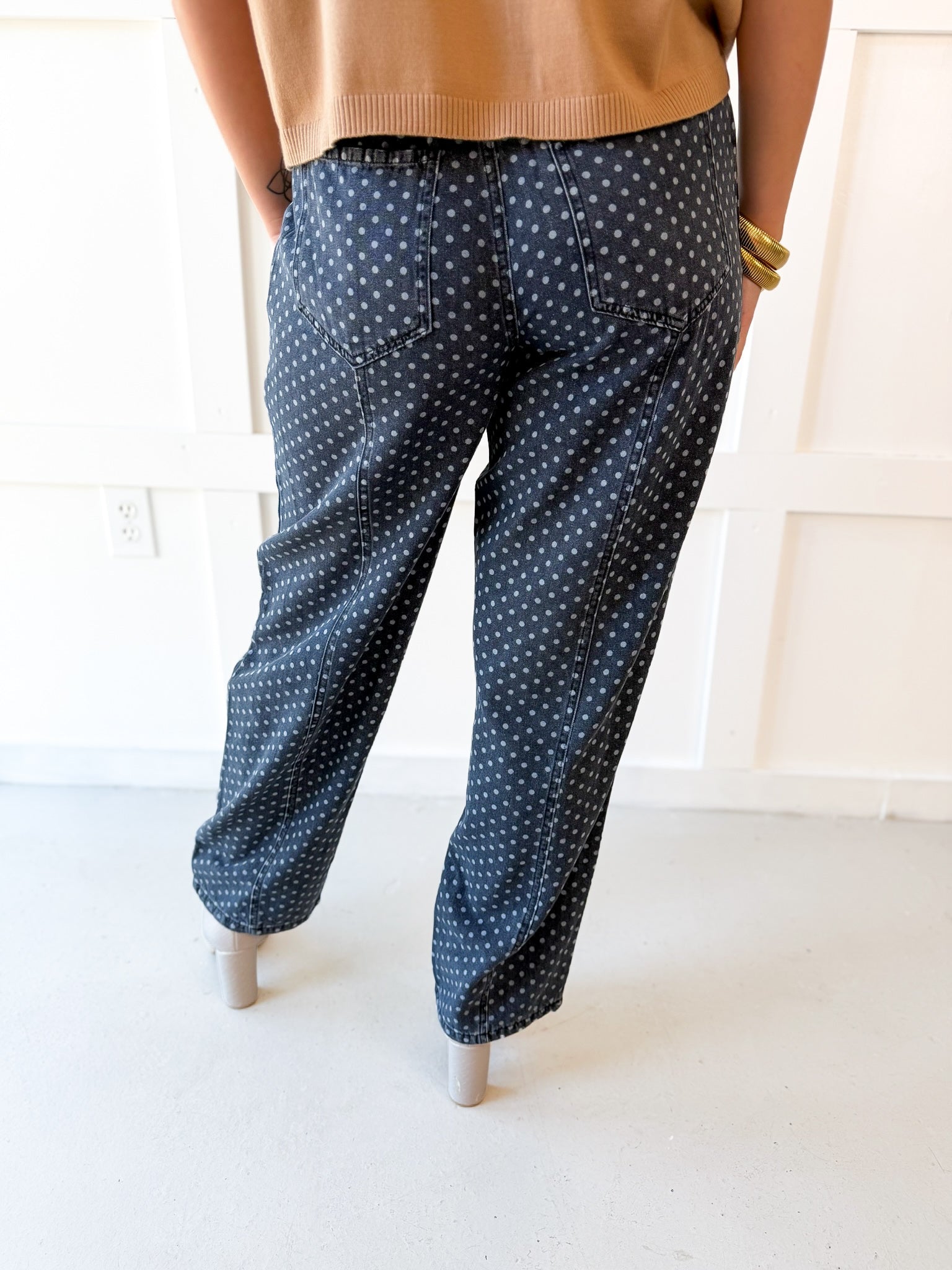 Mineral Polka Dot Barrel Jean