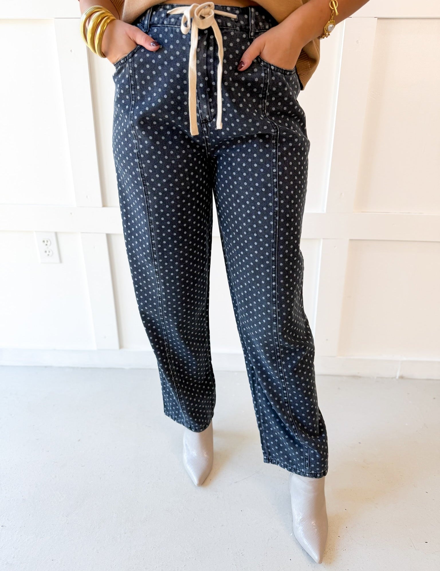 Mineral Polka Dot Barrel Jean