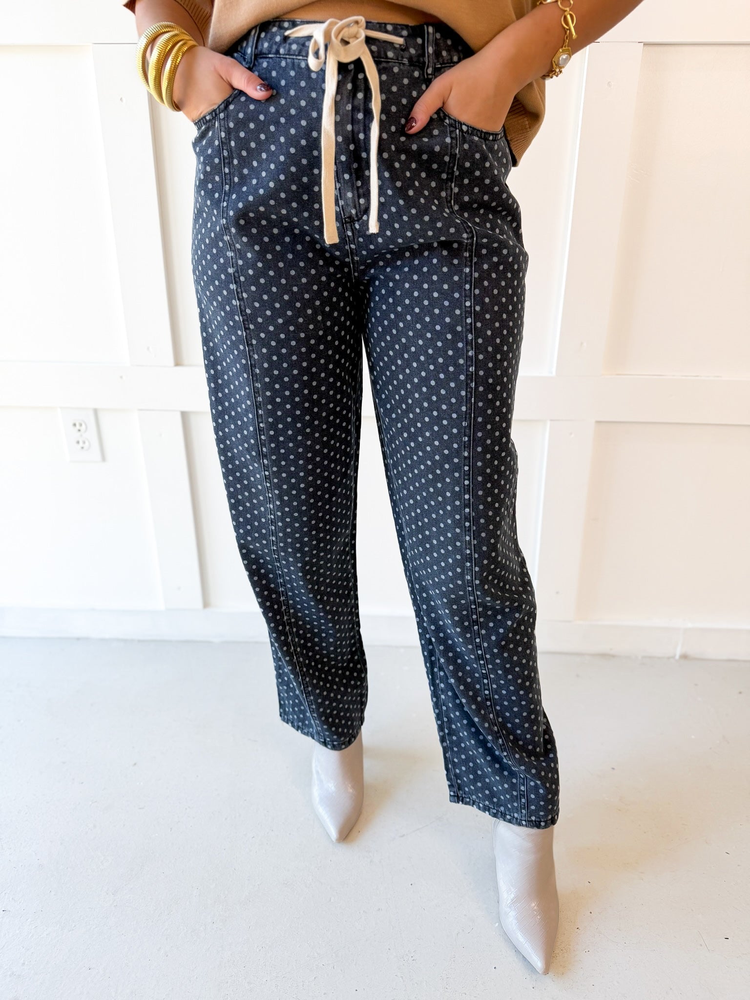 Mineral Polka Dot Barrel Jean