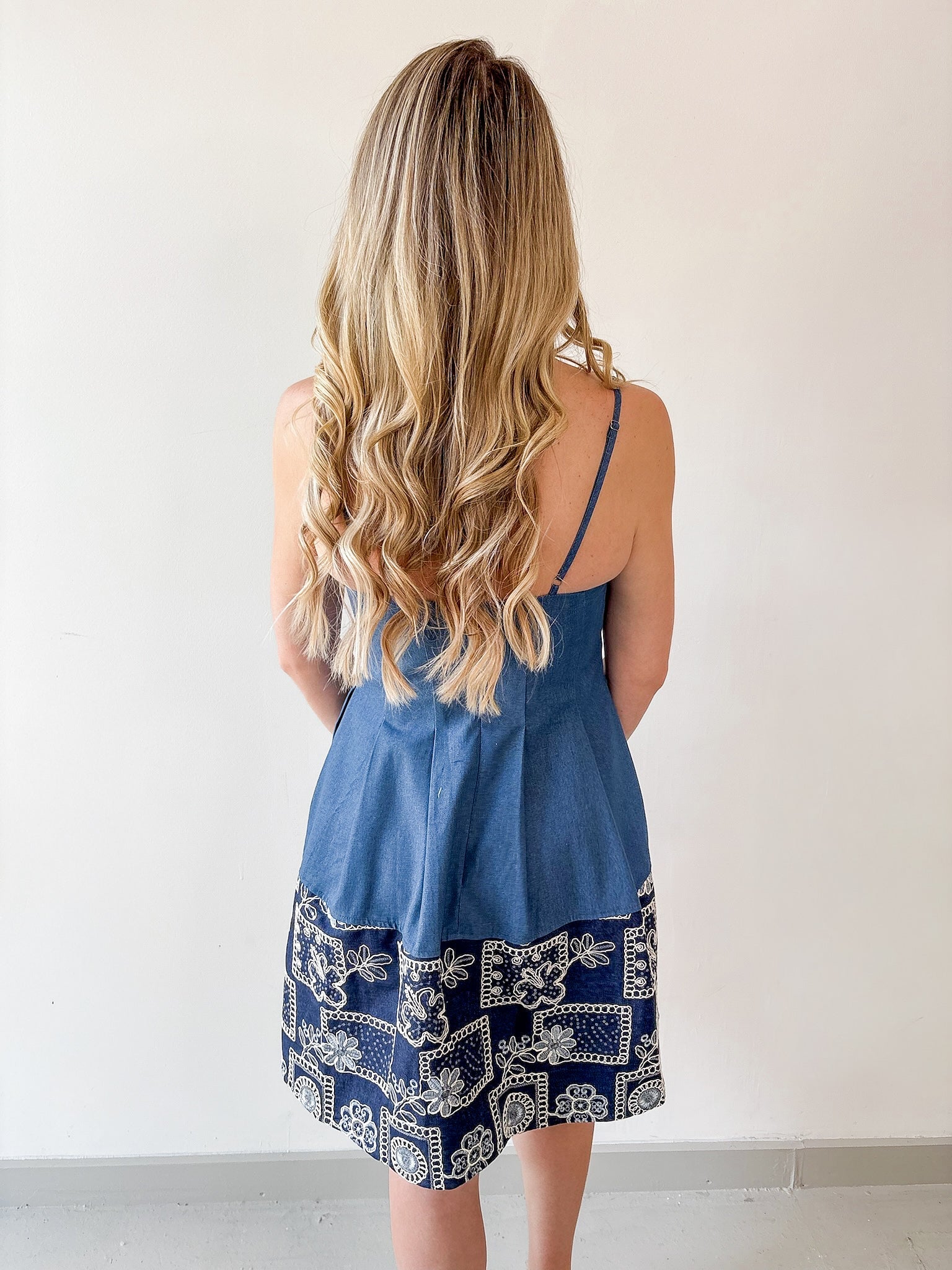 Mixed Media Strap Dress
