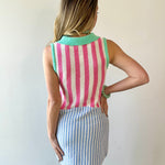 Mixed Stripe Tennis Inspired Mini Dress