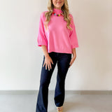 Mock Neck 3/4 Sleeve Sweater