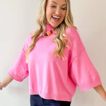 Mock Neck 3/4 Sleeve Sweater