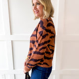 Mock Neck Animal Print Top