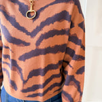 Mock Neck Animal Print Top