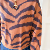 Mock Neck Animal Print Top
