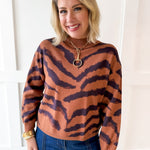 Mock Neck Animal Print Top