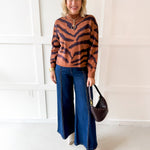 Mock Neck Animal Print Top